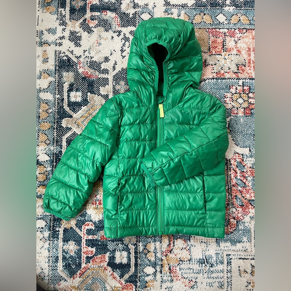 Kids Green Lightweight Puffer Jacket